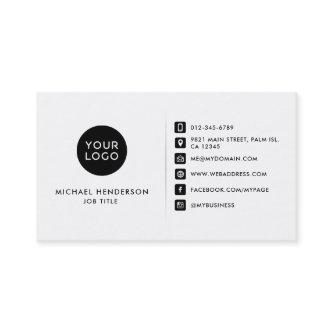 Simple Modern Black & White Custom Logo & Socials