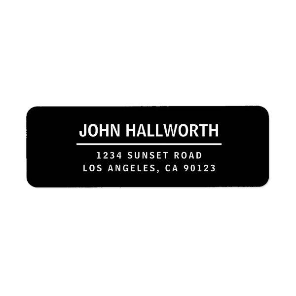 Simple Modern Black & White Label