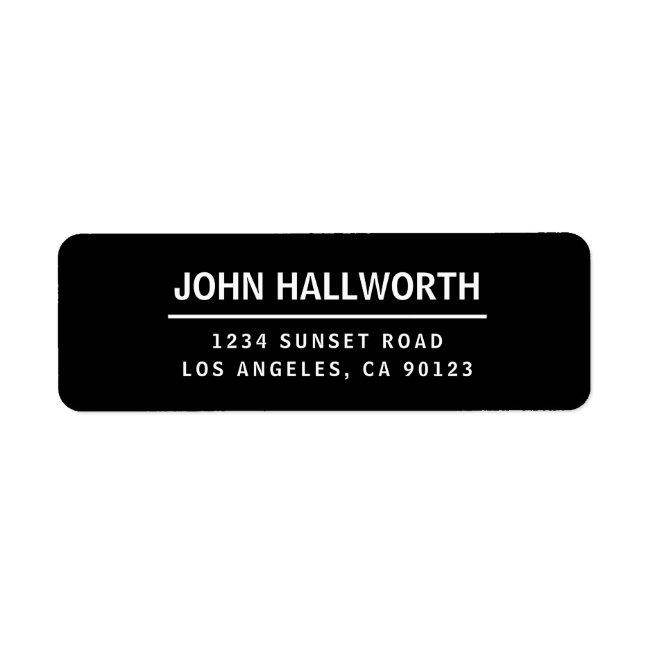 Simple Modern Black & White Label