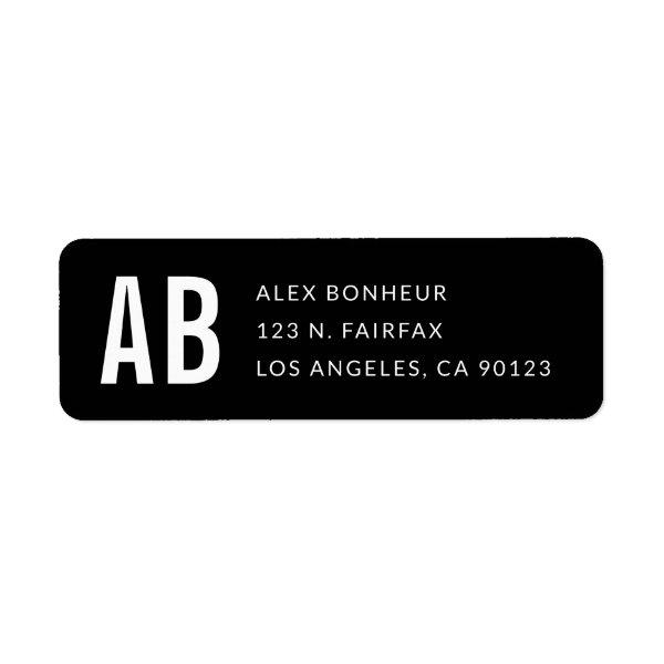 Simple Modern Black & White Return Address Label