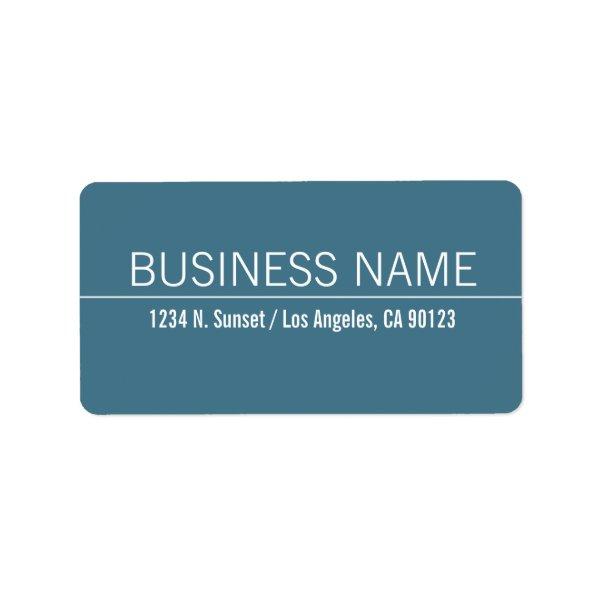 Simple Modern Blue & White Business Return Address Label