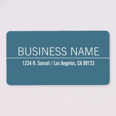Simple Modern Blue & White Business Return Address Label