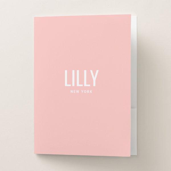 Simple Modern Blush Pink Beauty  Pocket Folder