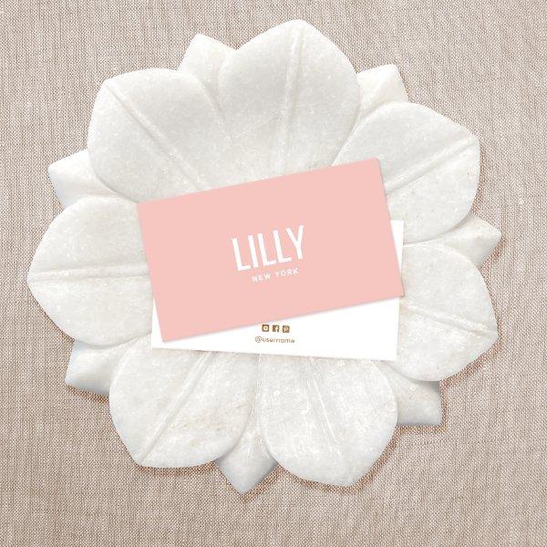 Simple Modern Blush Pink Beauty Professional