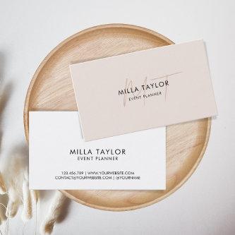 Simple Modern Blush Pink Monogram Feminine Logo