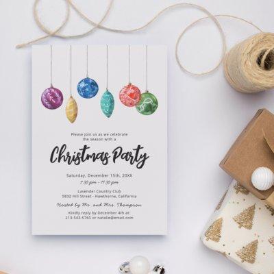 Simple Modern Christmas Party Invitation