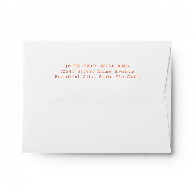 Simple Modern Classic Orange Name Address Envelope