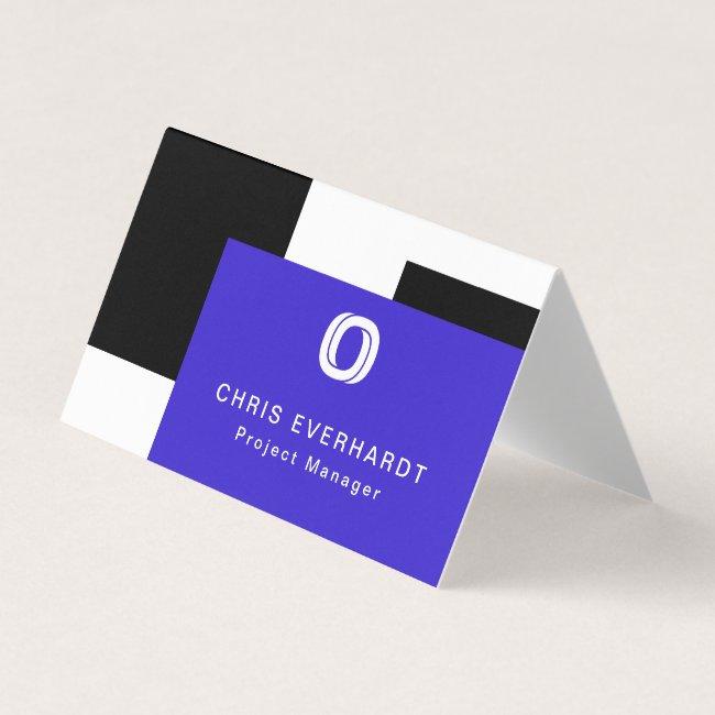 Simple Modern Color Block Blue, Black and White