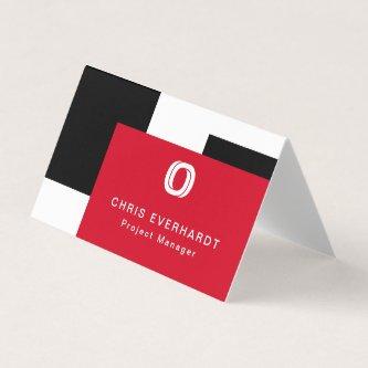 Simple Modern Color Block Red White and Black