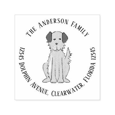 Simple Modern Cute Dog Pet Return Address  Self-inking Stamp