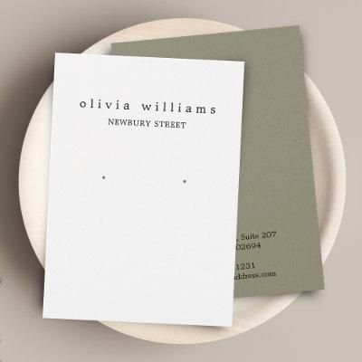 Simple Modern Earthy Green Earring Display Card