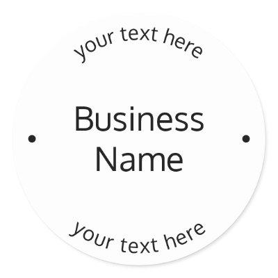 Simple Modern Editable Text | White & Black Classic Round Sticker