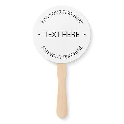 Simple Modern Editable Text | White & Black Hand Fan