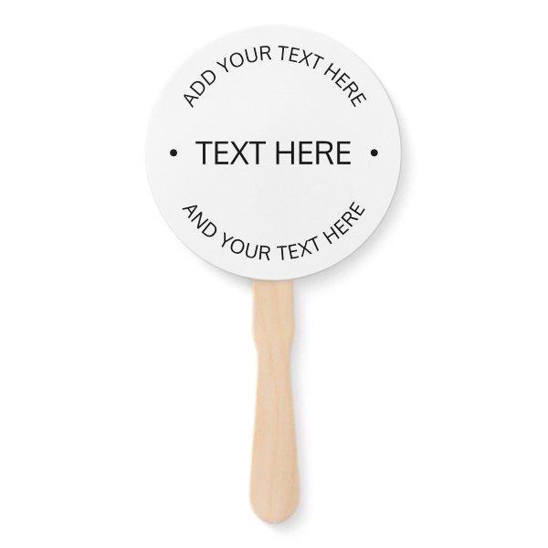 Simple Modern Editable Text | White & Black Hand Fan