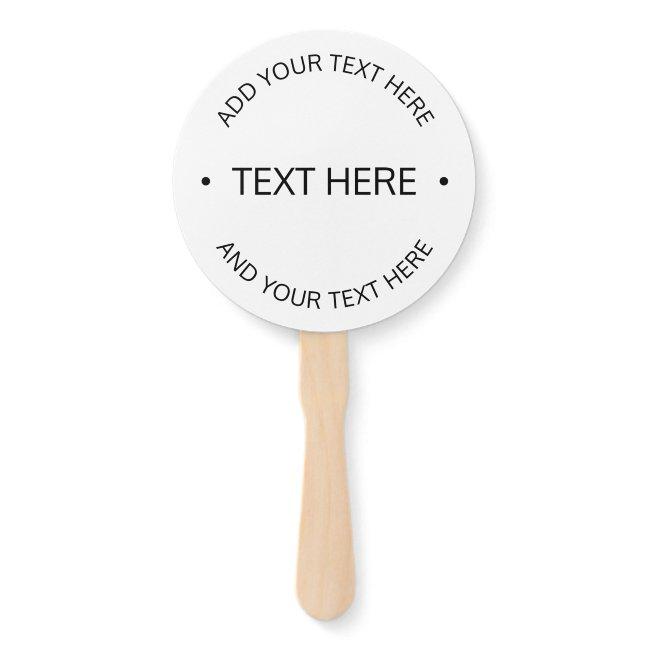Simple Modern Editable Text | White & Black Hand Fan