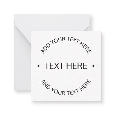 Simple Modern Editable Text | White & Black Note Card