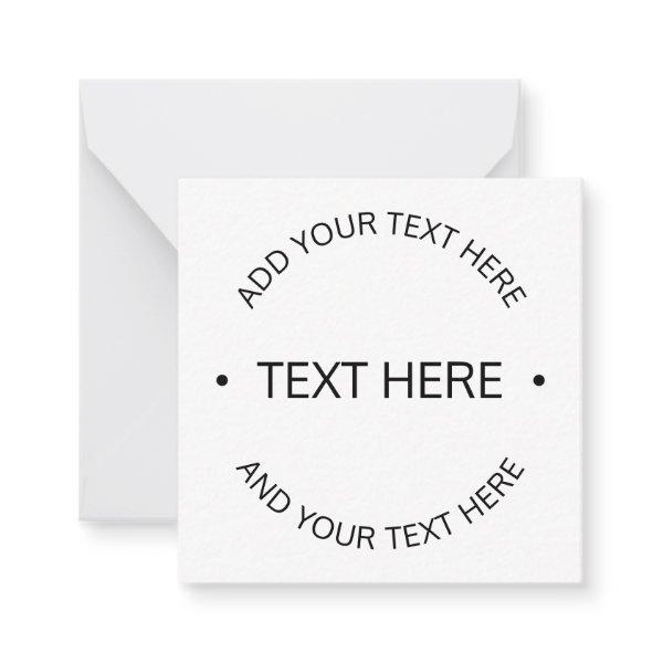 Simple Modern Editable Text | White & Black Note Card