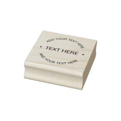 Simple Modern Editable Text | White & Black Rubber Stamp