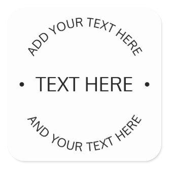 Simple Modern Editable Text | White & Black Square Sticker