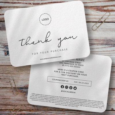 Simple Modern Elegant Chic Business Promo Coupon Note Card