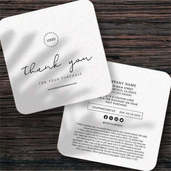 Simple Modern Elegant Chic Business Promo Coupon Square