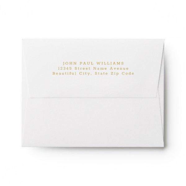 Simple Modern Faux Gold Name Address Envelope