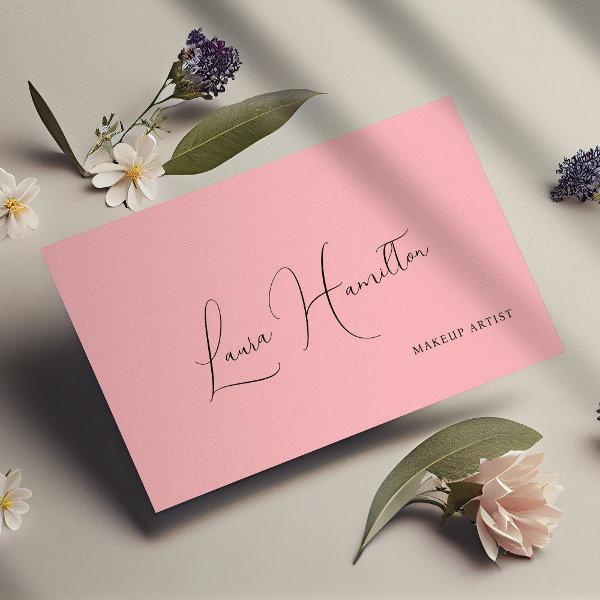 Simple modern feminine script QR code pink beauty