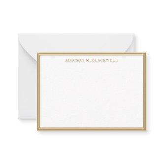 Simple Modern Gold White Professional Note Card