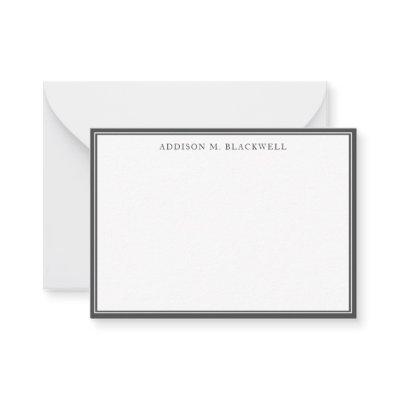 Simple Modern Grey White Professional Note Card