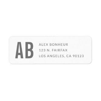 Simple Modern Grey & White Return Address Label