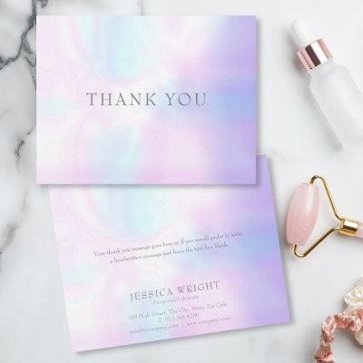 Simple Modern Iridescent Business Thank You Card