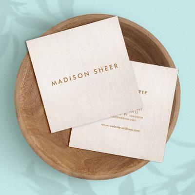 Simple Modern, Light Beige Linen Professional Square