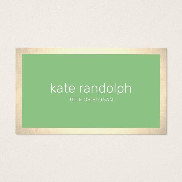 Simple Modern Lime Green Gold Border