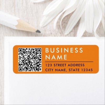 Simple Modern Minimal Orange Web QR Code Digital Label
