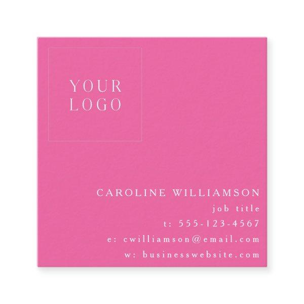 Simple Modern Minimal Professional Logo Hot Pink Square