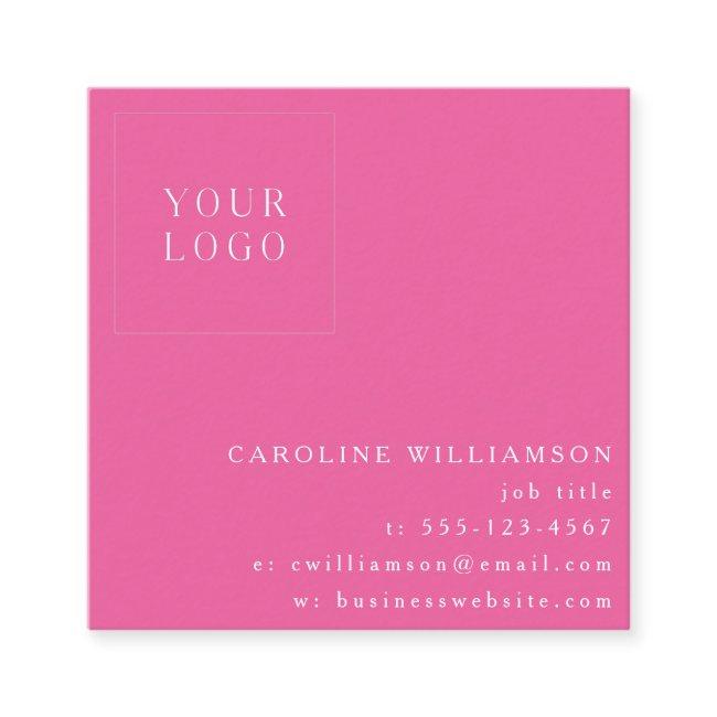 Simple Modern Minimal Professional Logo Hot Pink Square