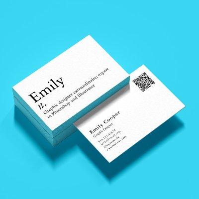 Simple Modern name definition custom QR code