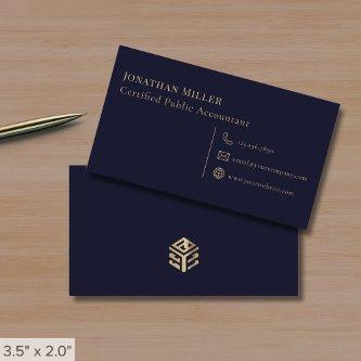 Simple Modern Navy Blue and Gold