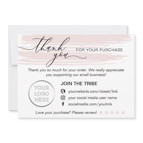 Simple Modern Online Shop Purchase Small Business Thank You Card