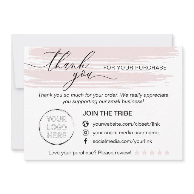 Simple Modern Online Shop Purchase Small Business Thank You Card