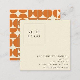 Simple Modern Orange Geometric Your Logo Custom Square