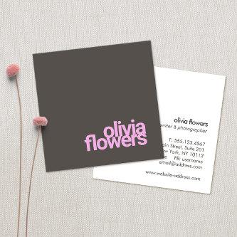 Simple Modern Pink Typography  Taupe Brown Square
