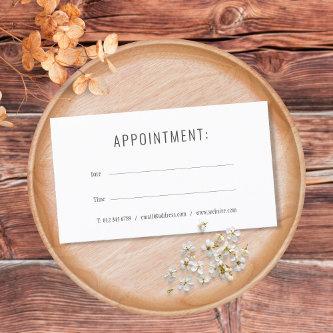 Simple  Modern Professional Appointment Card