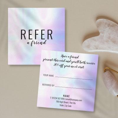 Simple Modern Professional Iridescent Referral Card