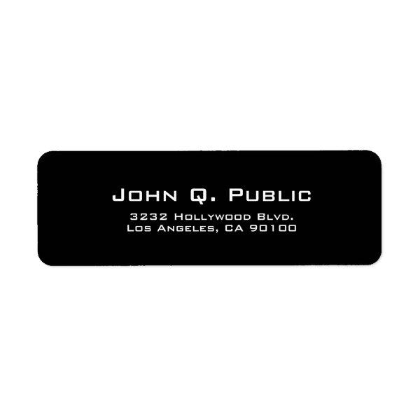 Simple Modern Professional Plain Black Label