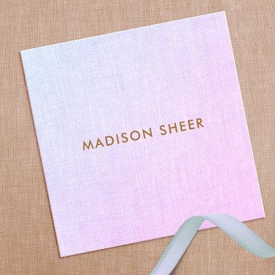 Simple Modern Professional Purple Pink Ombre Linen Square