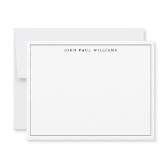 Simple Modern Professional Thin Black Border Note Card
