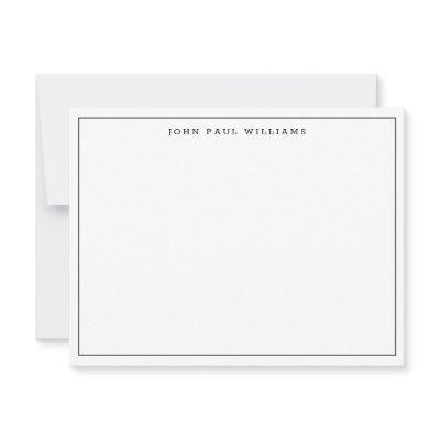 Simple Modern Professional Thin Black Border Note Card
