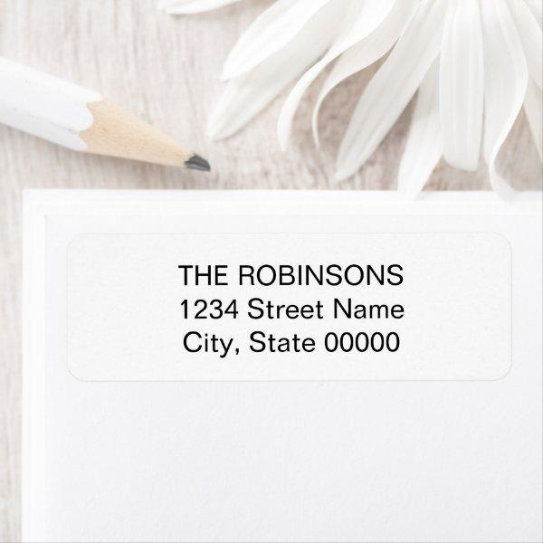 Simple Modern Return Address Label
