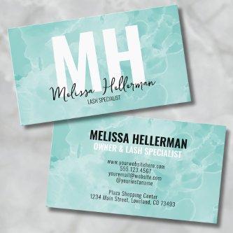 Simple Modern Teal Monogram